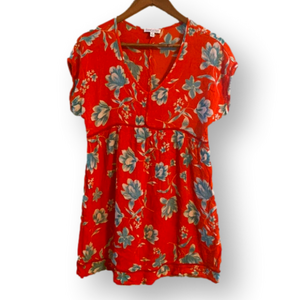 Anthropologie Patrons of Peace Beachy Red Floral Dress.